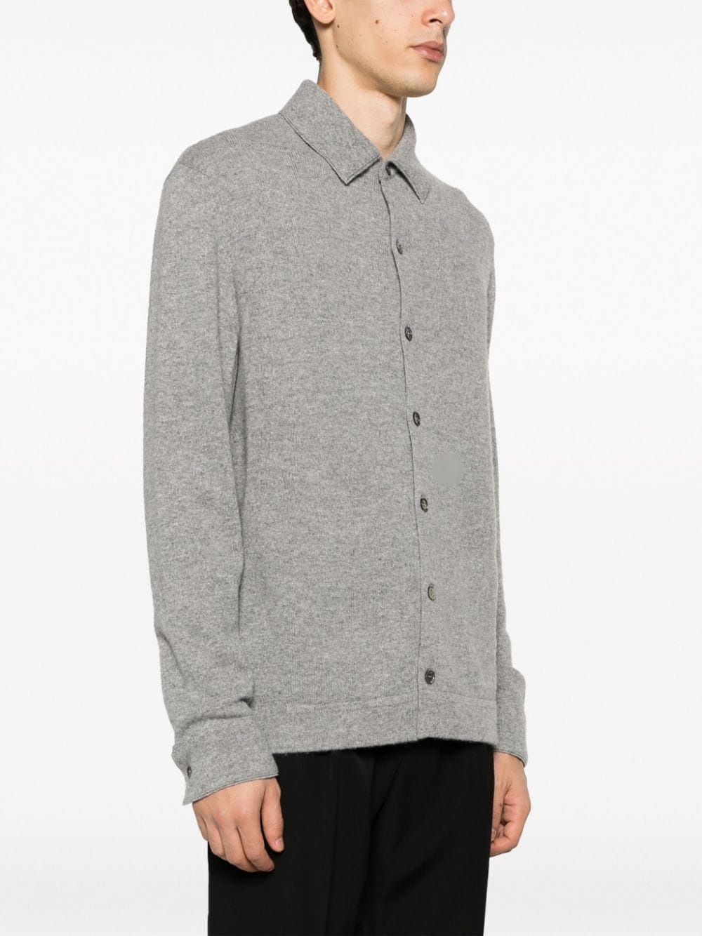 classic-collar cashmere cardigan - 3