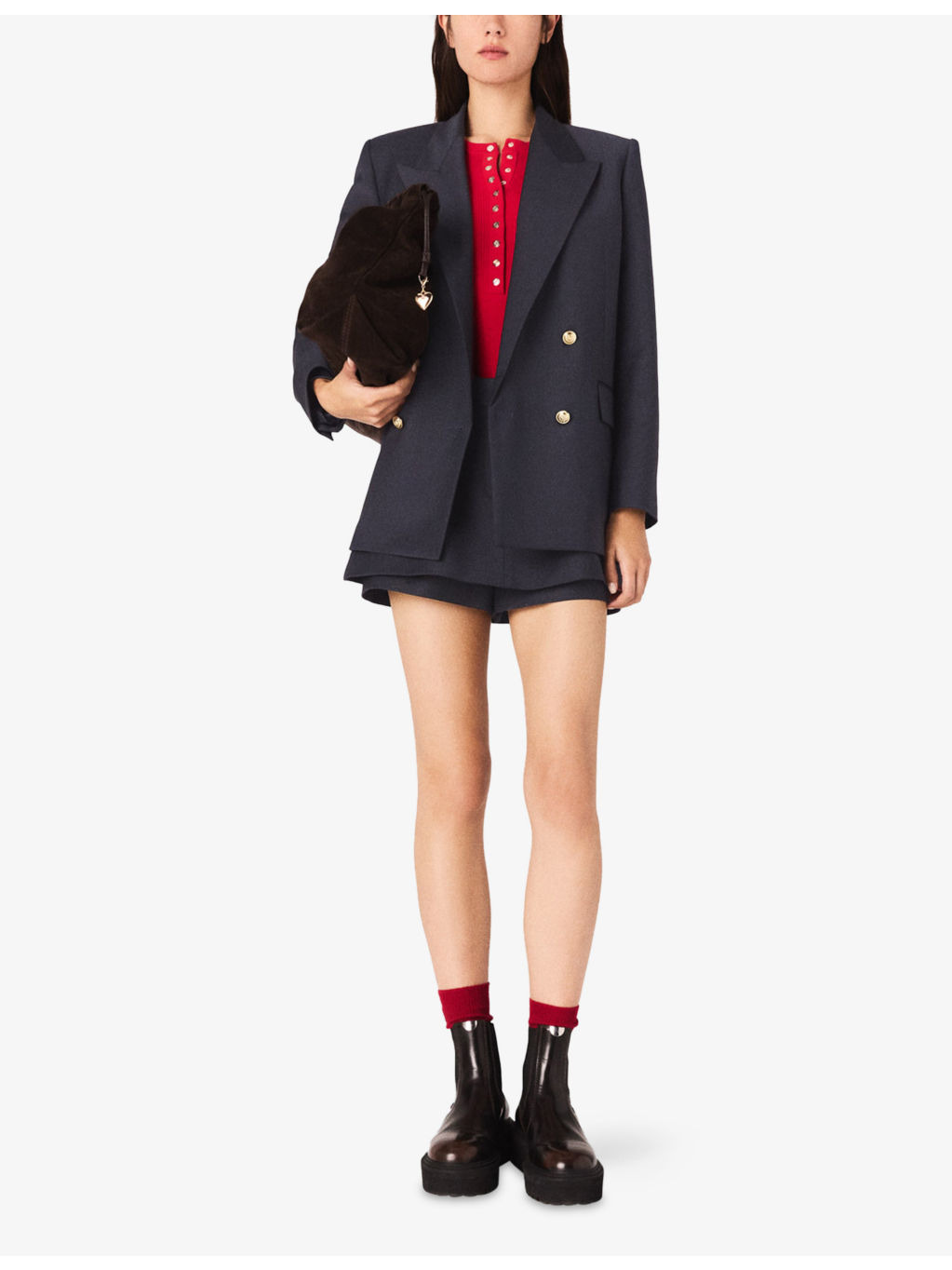 Double-Breasted Peak-Lapel Stretch-Woven Blazer - 2