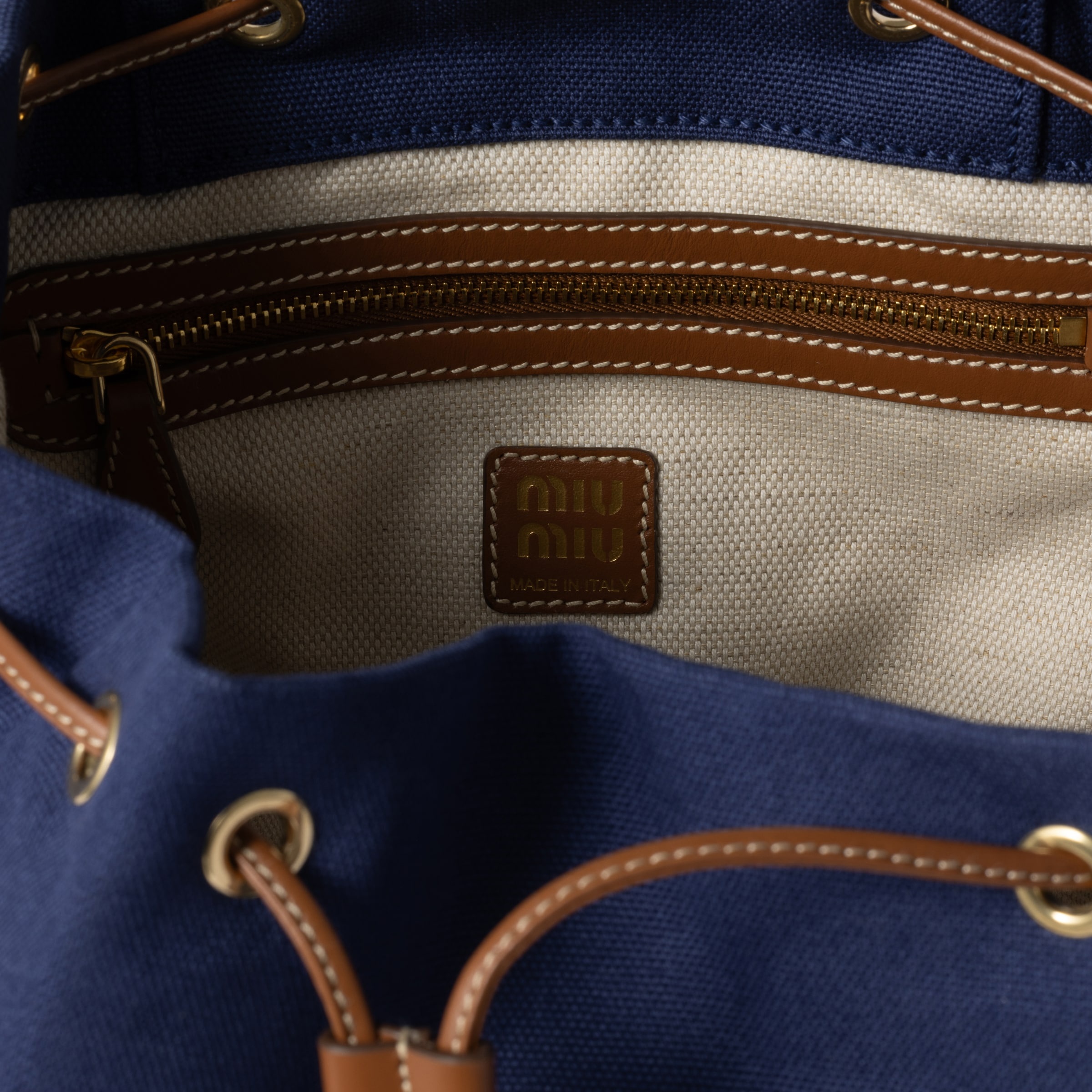 Canvas and leather backpack - 6