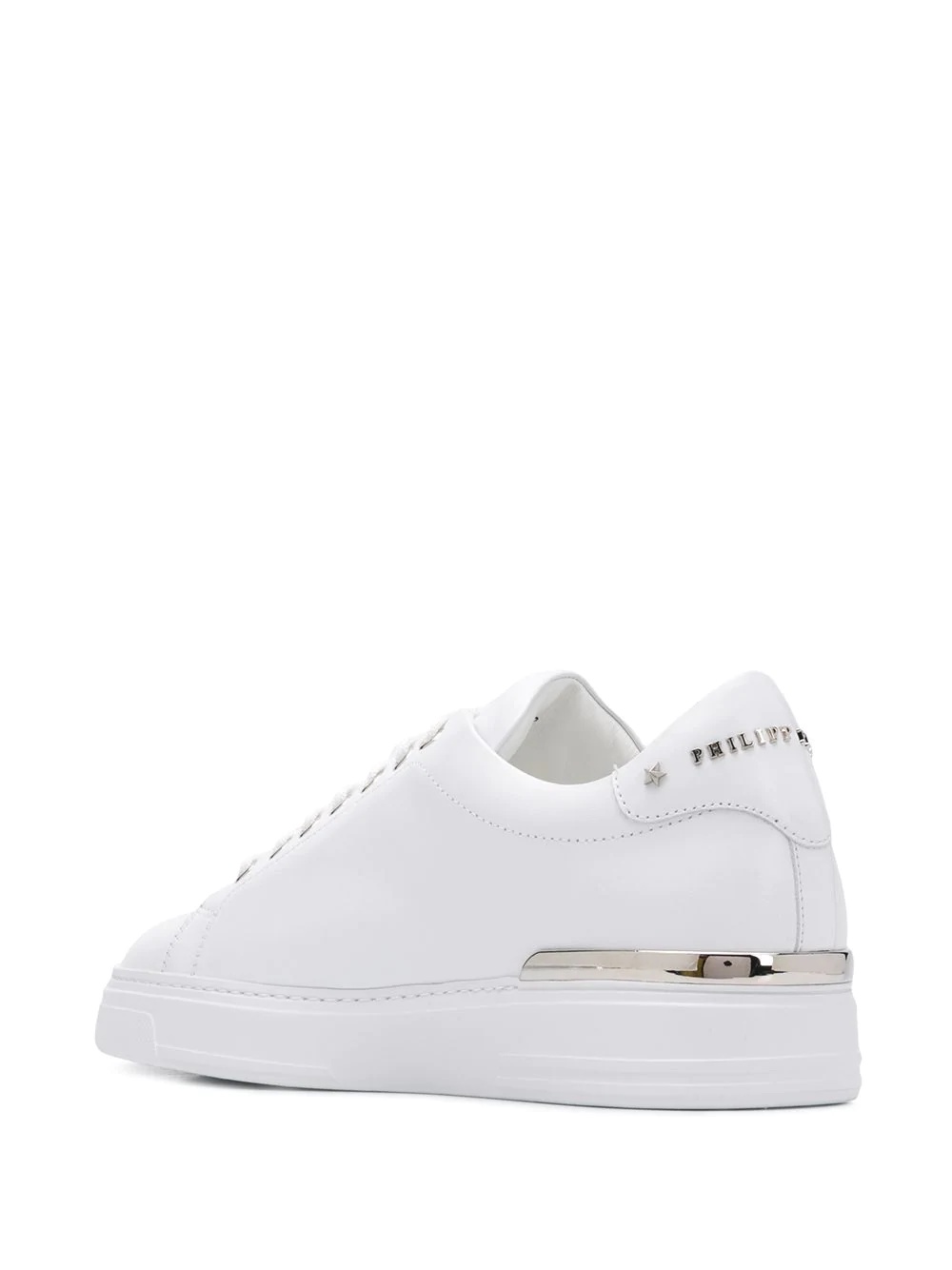 skull-appliqué leather low-top sneakers - 3