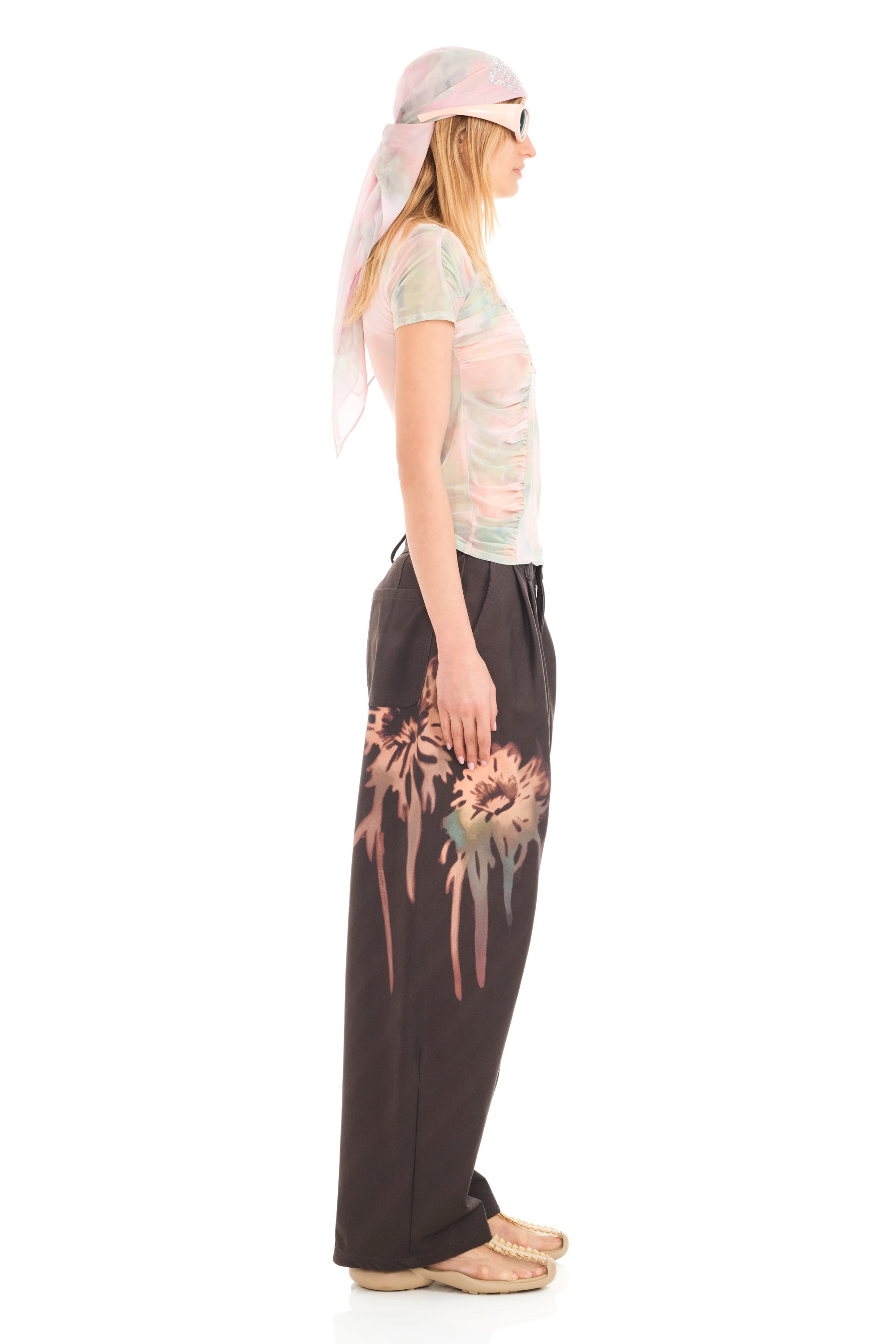 WASHED DAISY PLAID SERPENTINE S/S TOP - 9