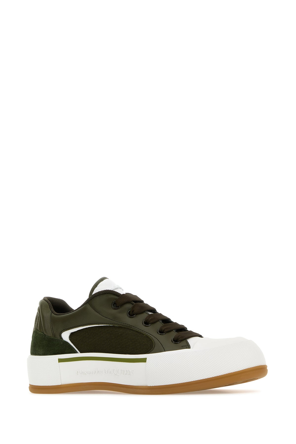 Olive green Plimsoll sneakers - 2