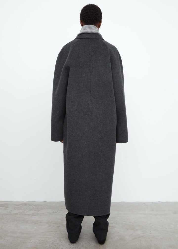 Doublé wool overcoat grey mélange - 4