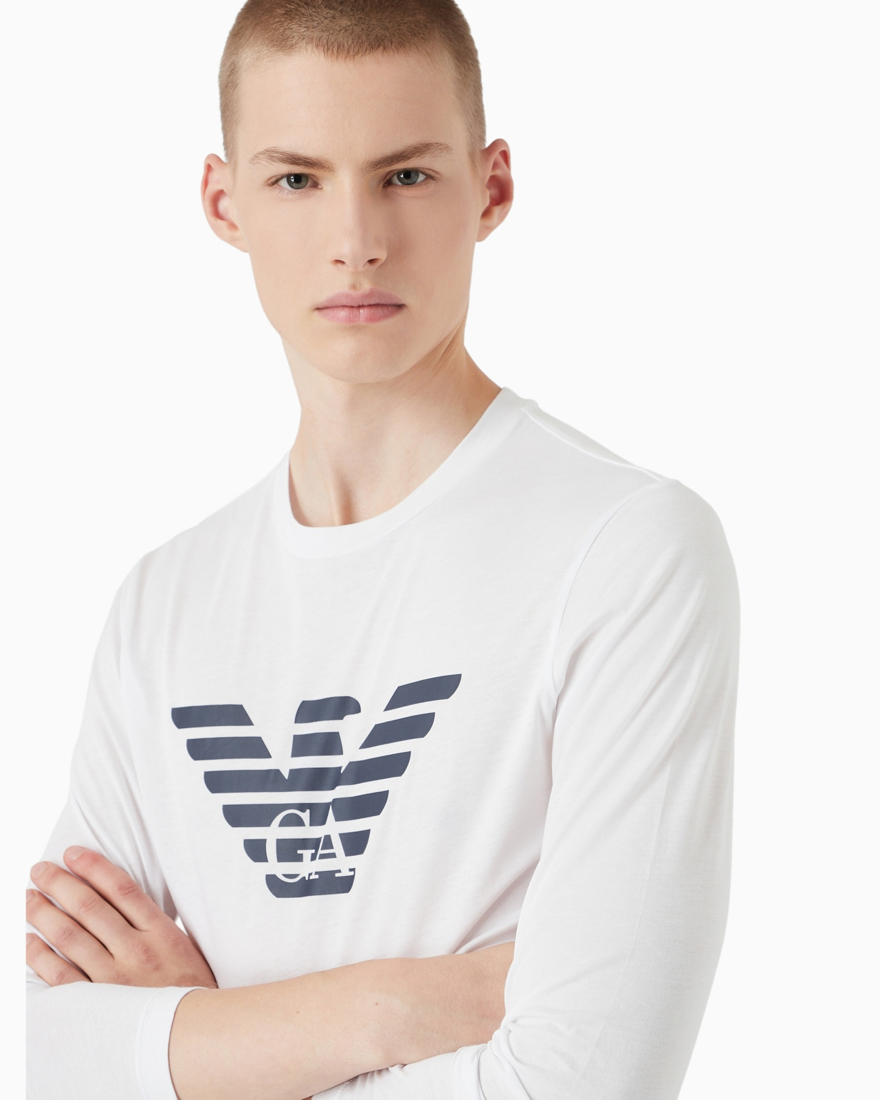 Pima-jersey jumper with printed logo - 6