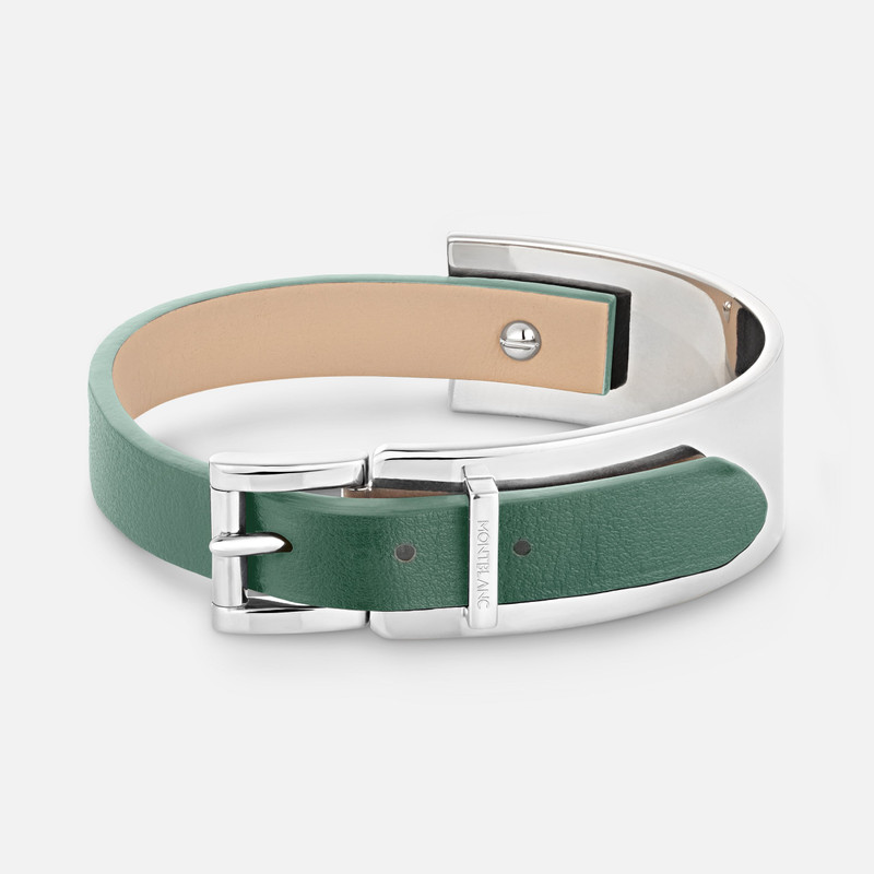 Bracelet Wrap Me in pewter leather and steel. Adjustable size 1