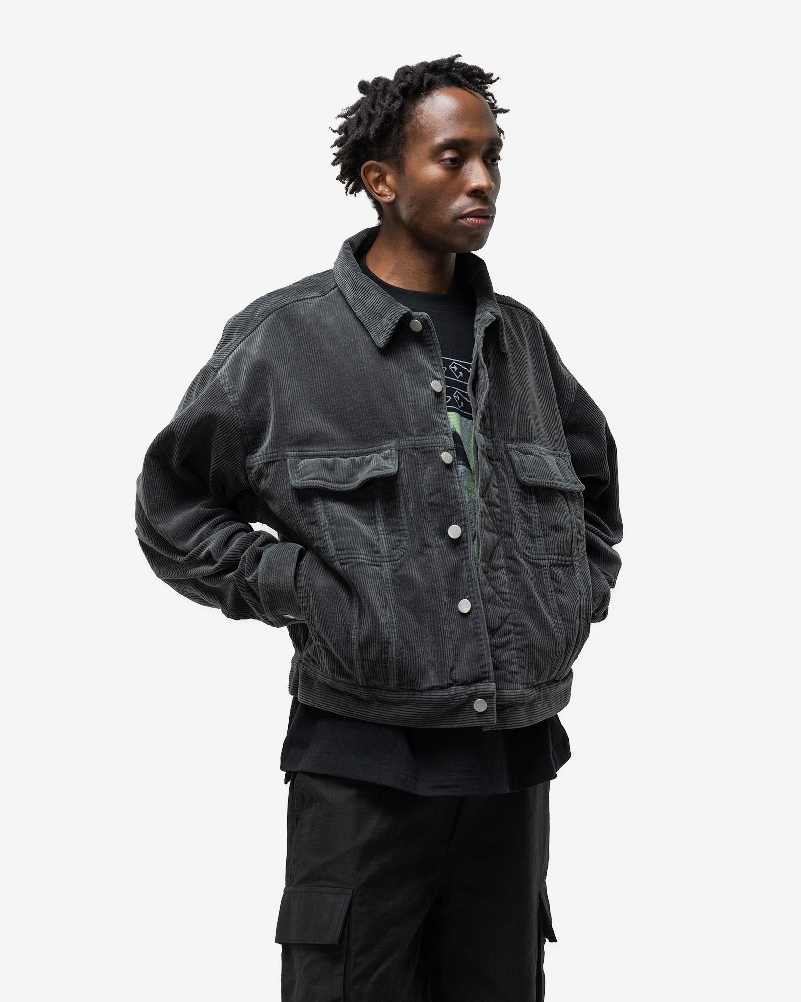 Cav Empt 8W Cord Trucker Jacket Grey | havenshop | REVERSIBLE