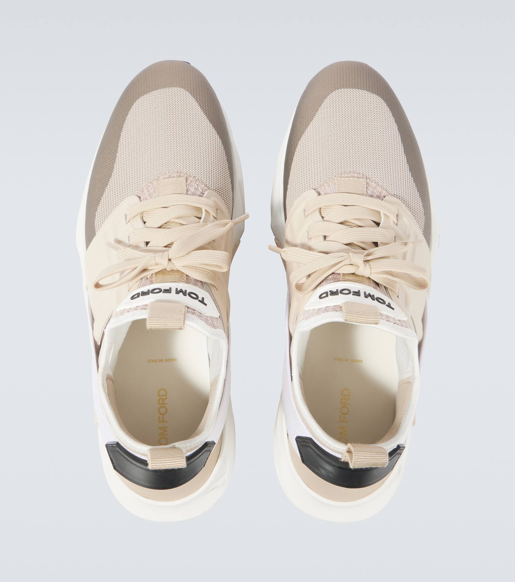 Jago leather-trimmed sneakers - 4