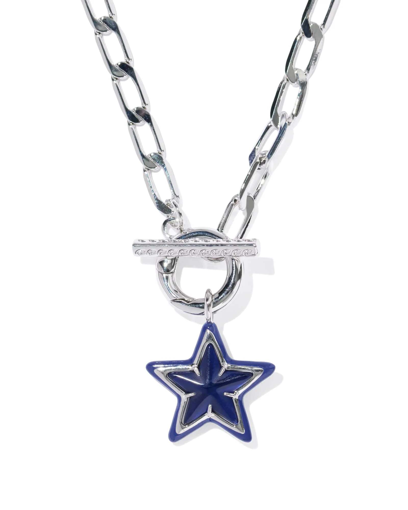Cassidy Silver Enamel Link and Chain Necklace - 1