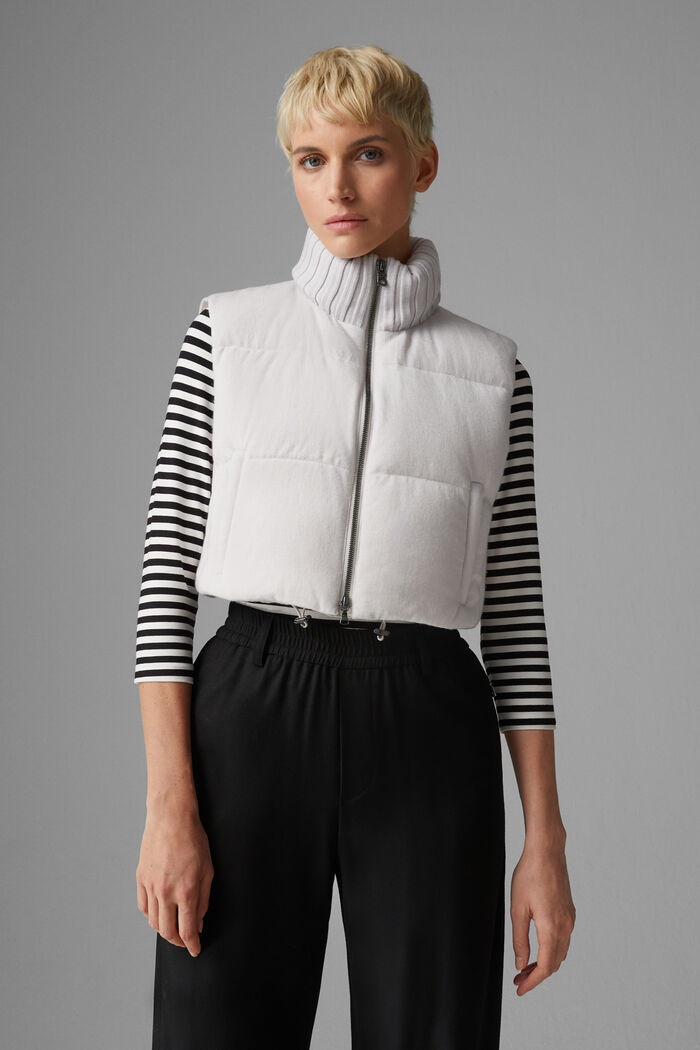 Miani Pure new wool and down waistcoat in Cream - 2