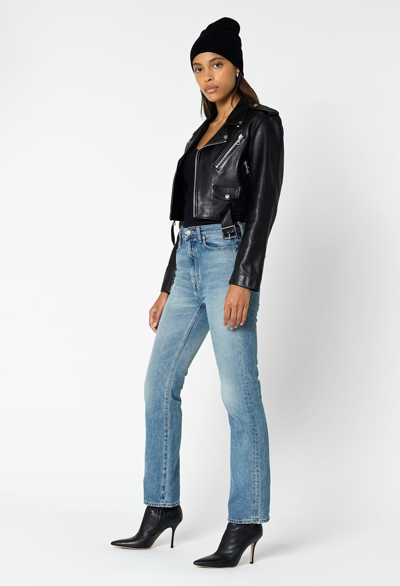 John Elliott LEATHER CROPPED BIKER JACKET outlook