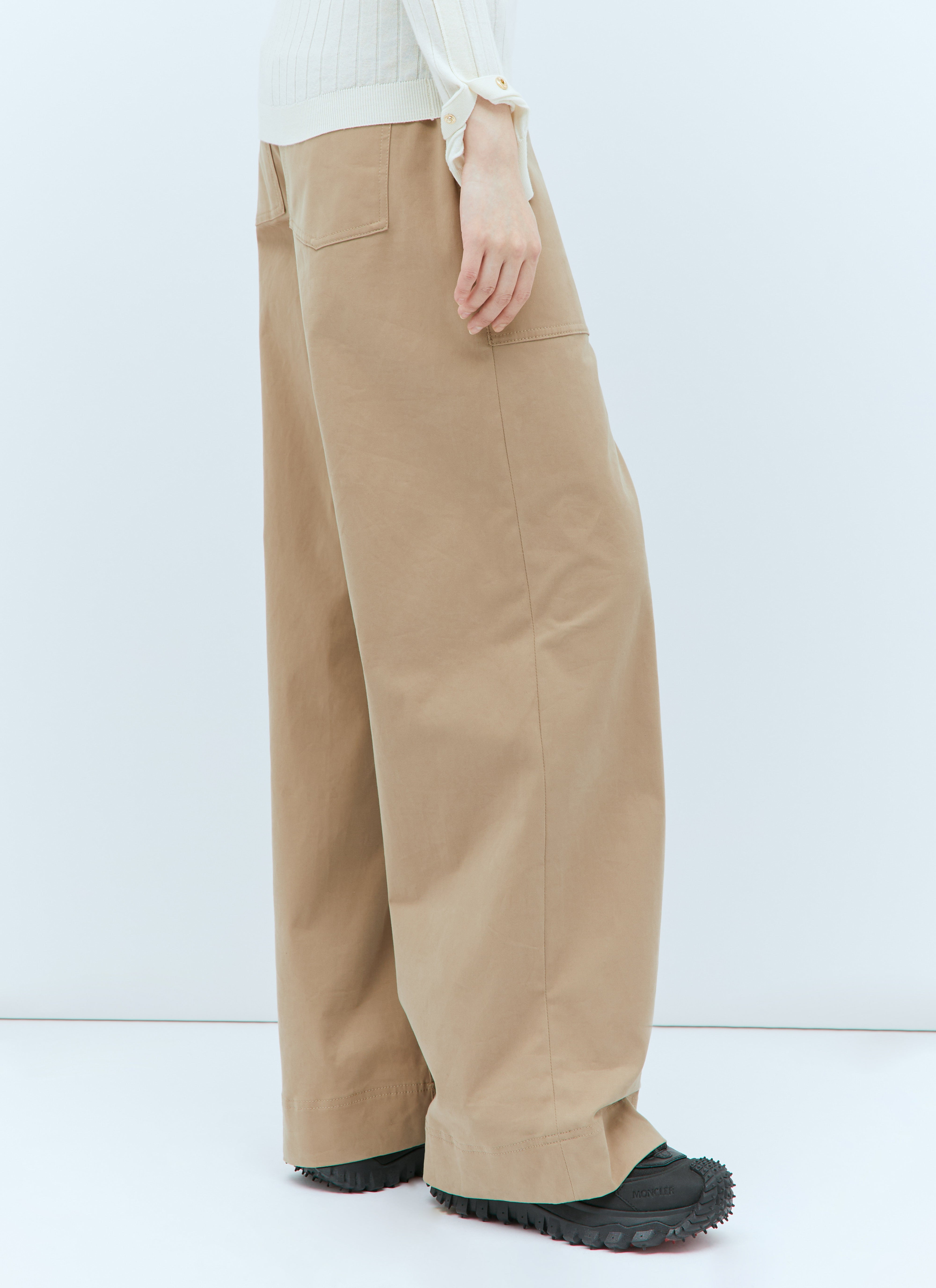 Moncler Women Wide-Leg Twill Pants - 2