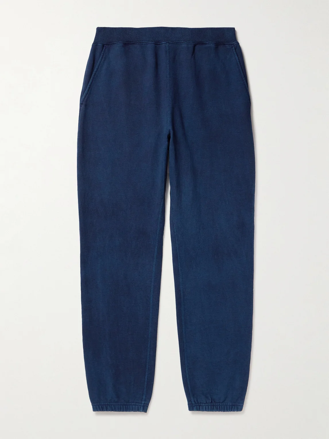 Tapered Indigo-Dyed Cotton-Jersey Sweatpants - 1