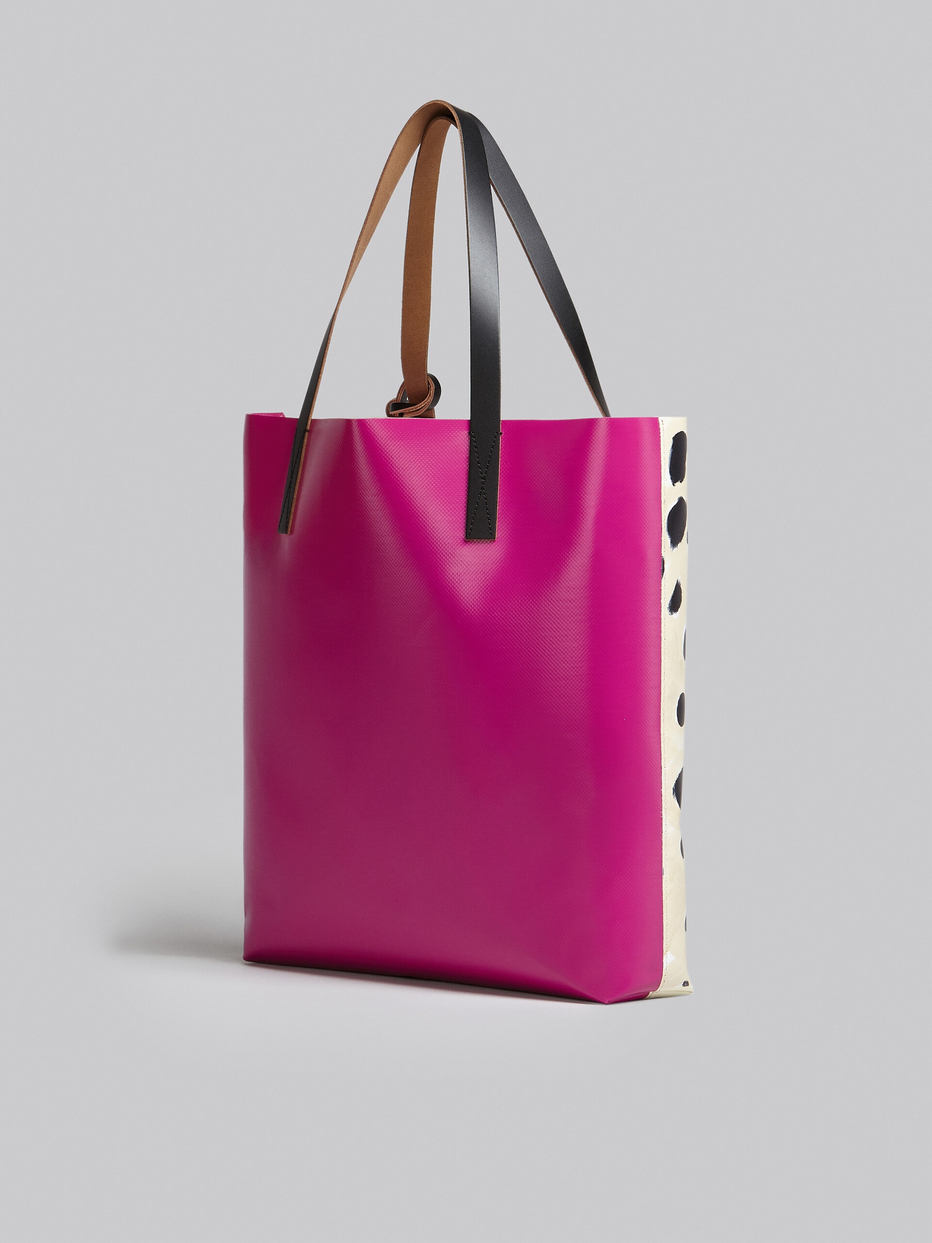LARGE WHITE POP DOTS PRINT SHOPPING BAG - 3