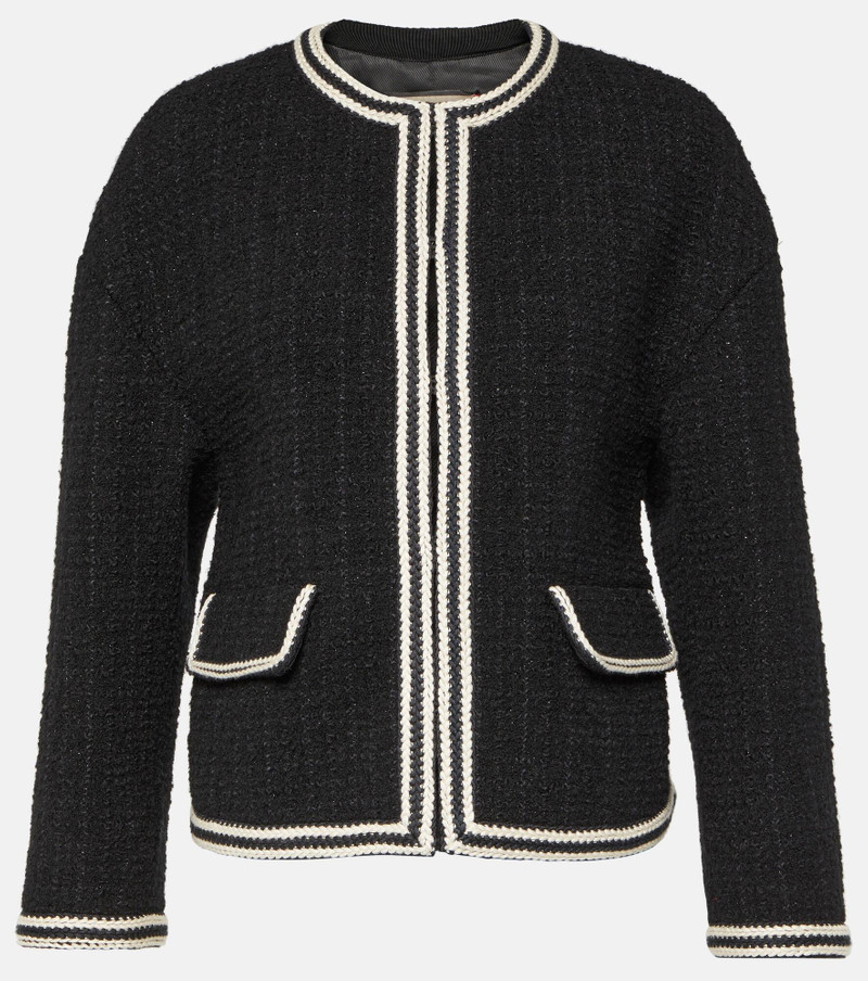 Embellished bouclé tweed wool jacket - 1