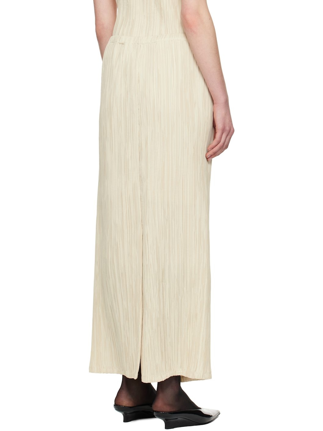 Beige Freya Pleats Midi Skirt - 3