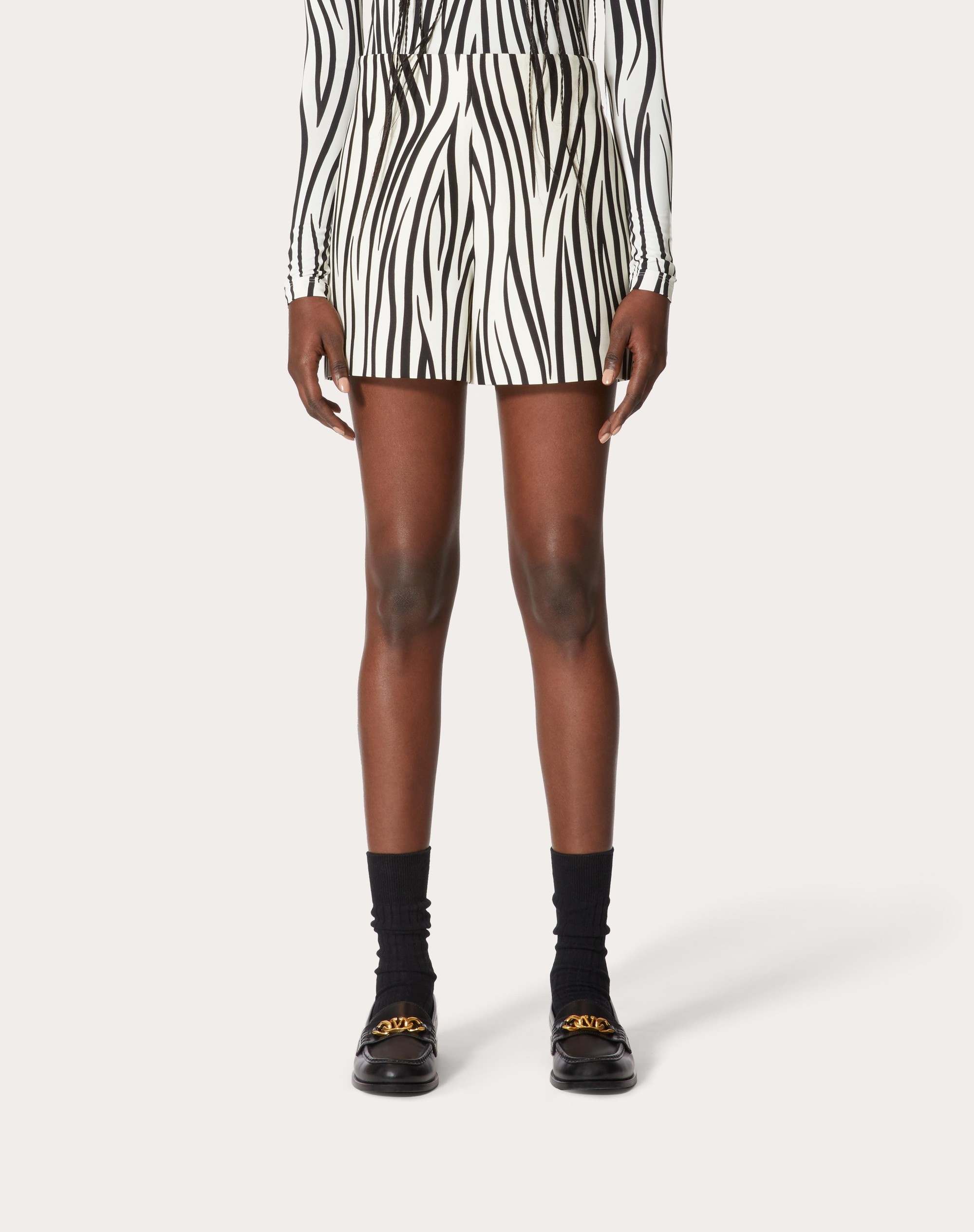CREPE COUTURE SHORTS WITH ZEBRA 1966 PRINT - 3