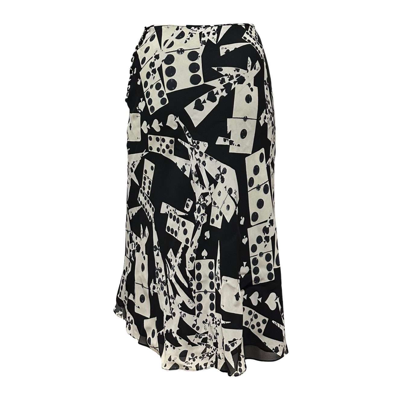 CHRISTIAN DIOR Spring Summer 2001 Dice Trump Print Midi Skirt - 2