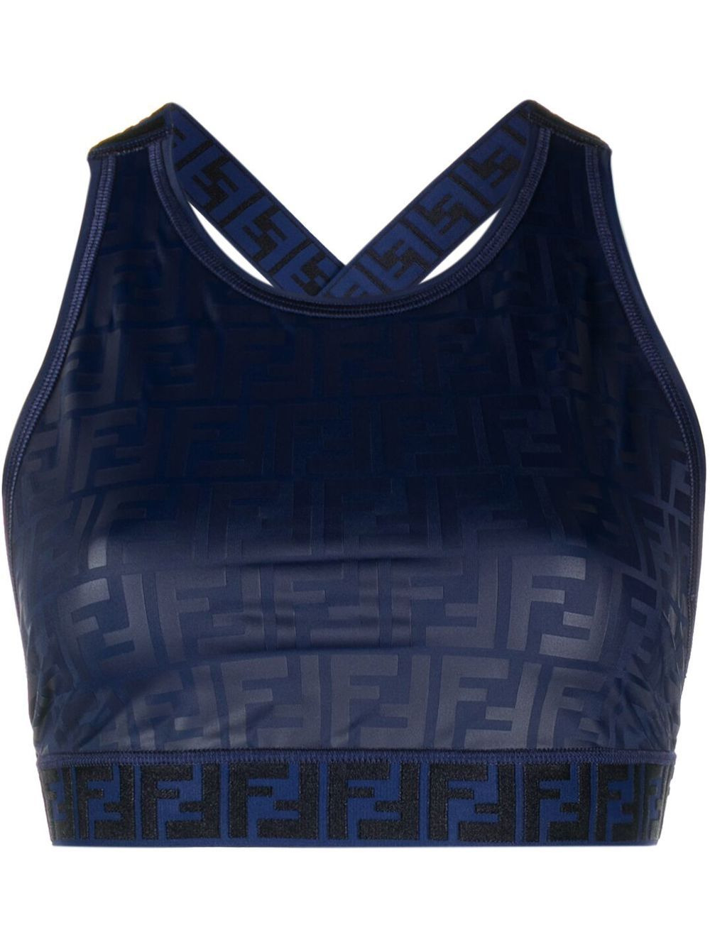 cropped all-over logo print top - 1