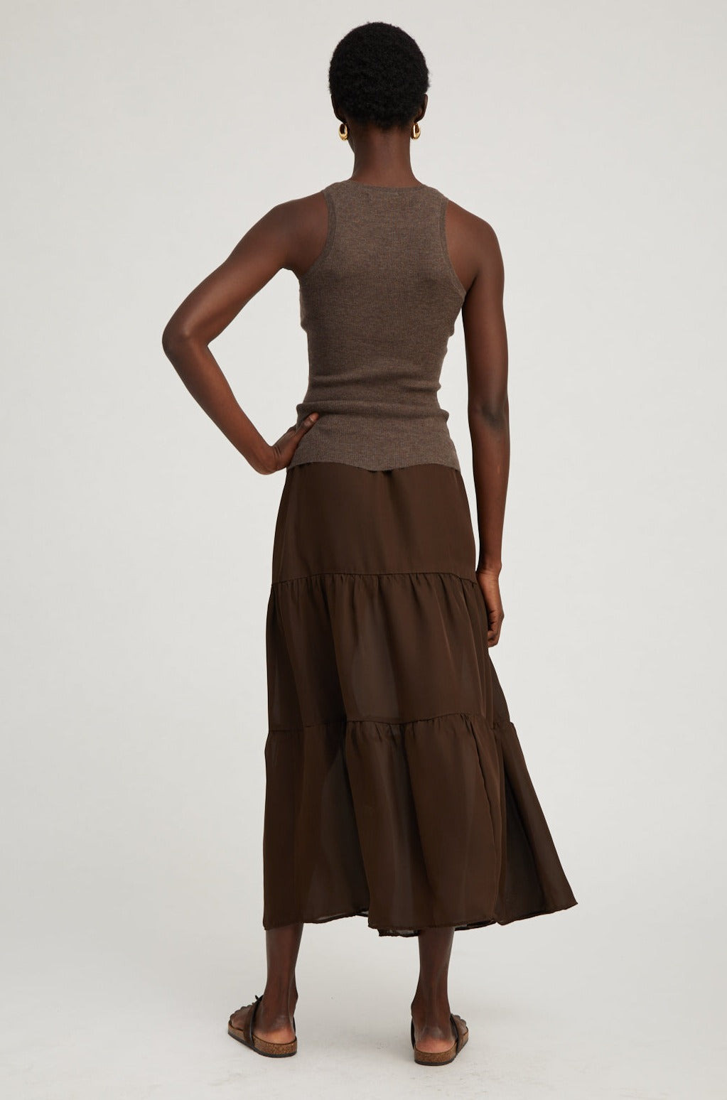 HEATHER BROWN ULTRA FINE CASHMERE RACER TANK - 8
