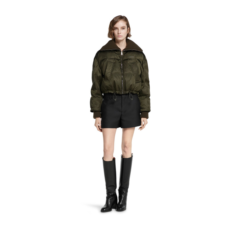 GUCCI Fine gabardine nylon puffer jacket outlook
