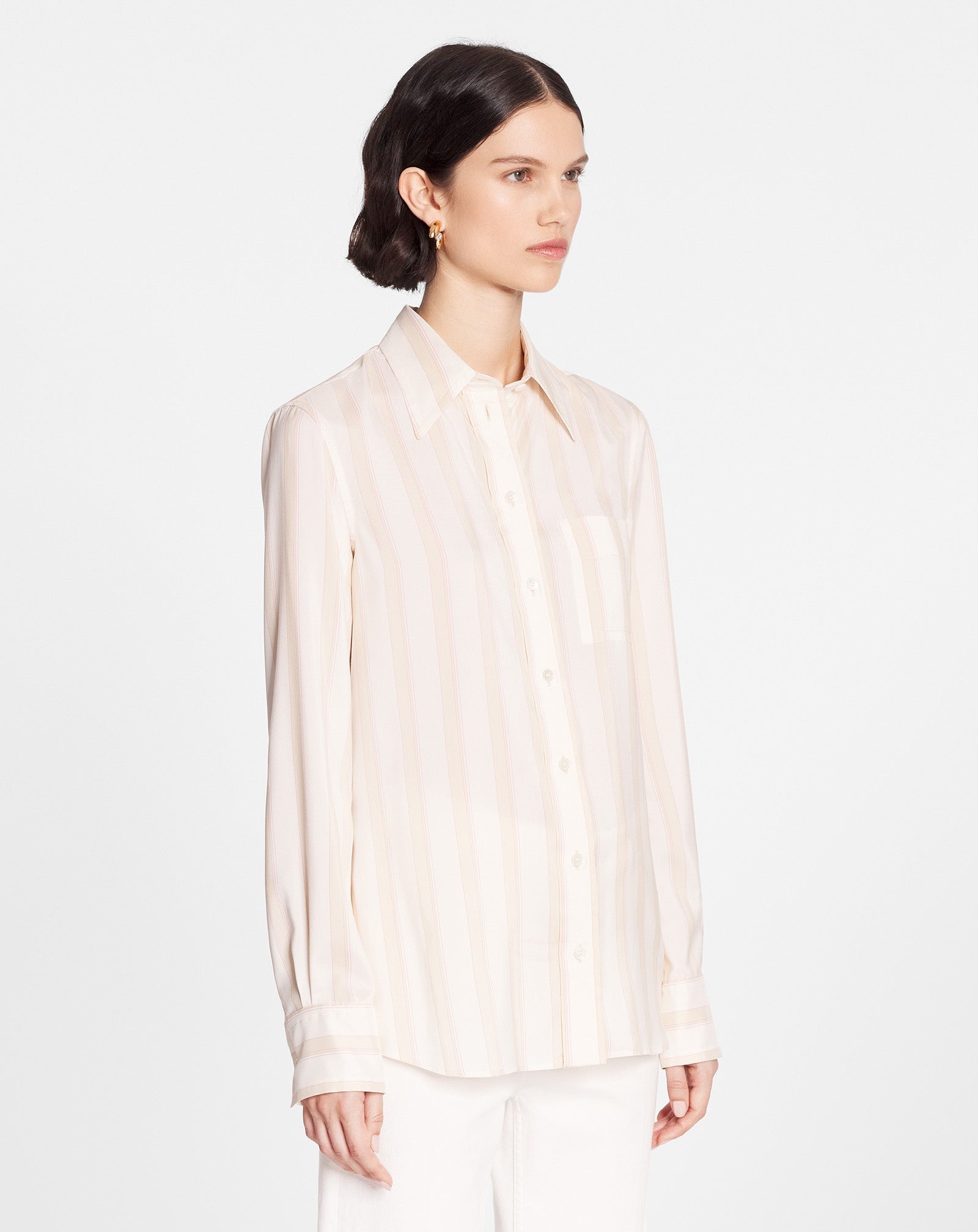 CLASSIC STRIPED SILK SHIRT - 3