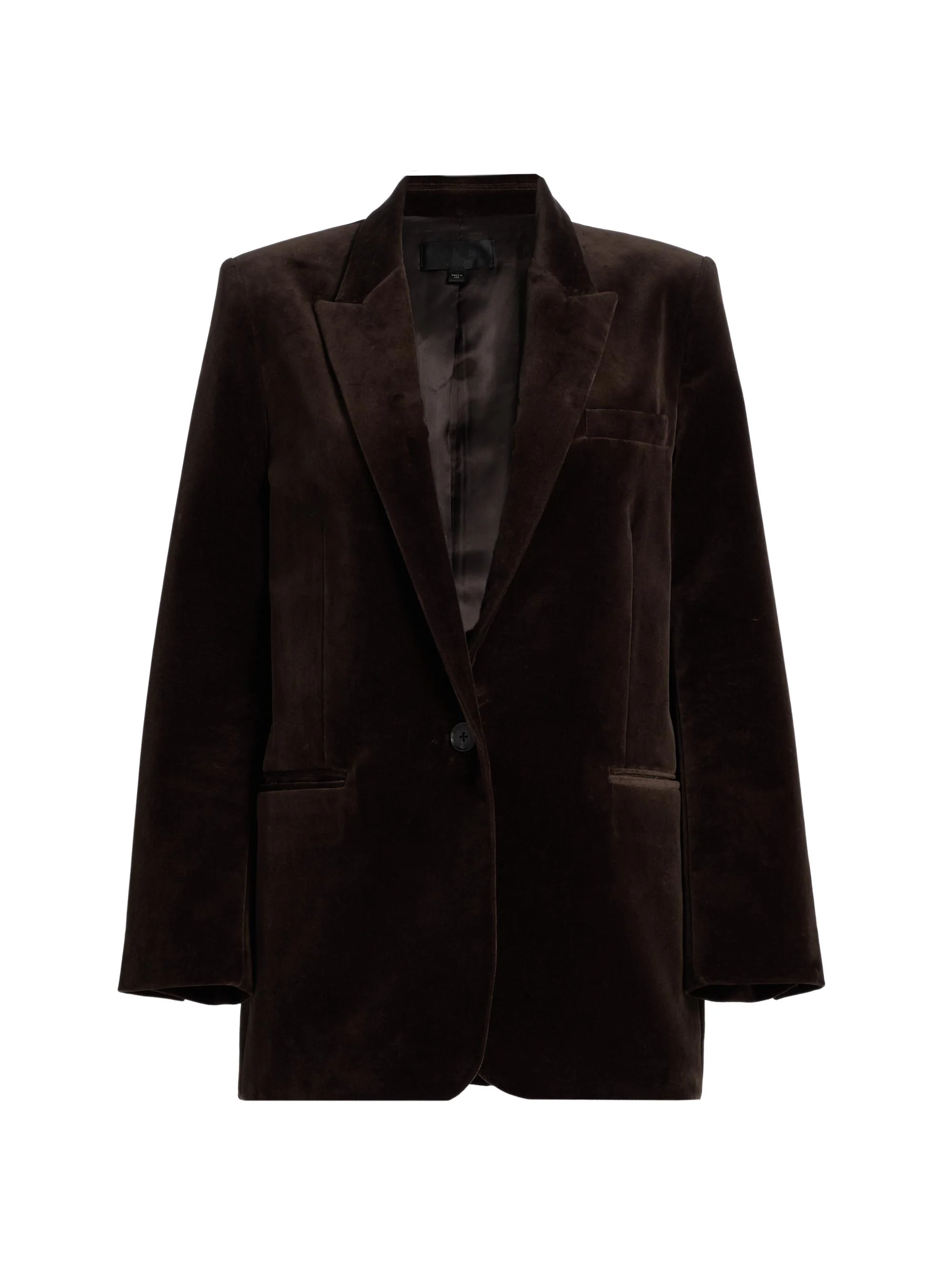 Women's Diane Stretch-Velvet Blazer - Espresso - 1