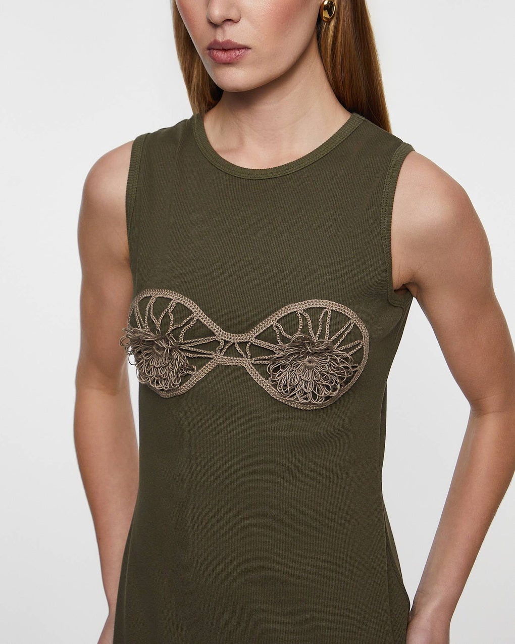 Dress Crochet Bra Cotton Tank Green - 5