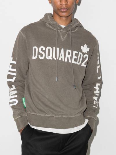 DSQUARED2 One Life rib-trimmed hoodie outlook