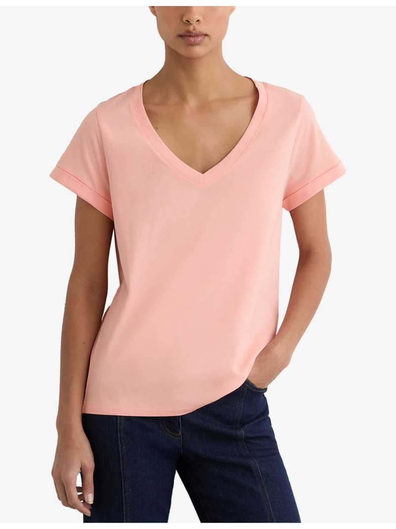 Luna V-Neck Cotton-Jersey T-Shirt 3