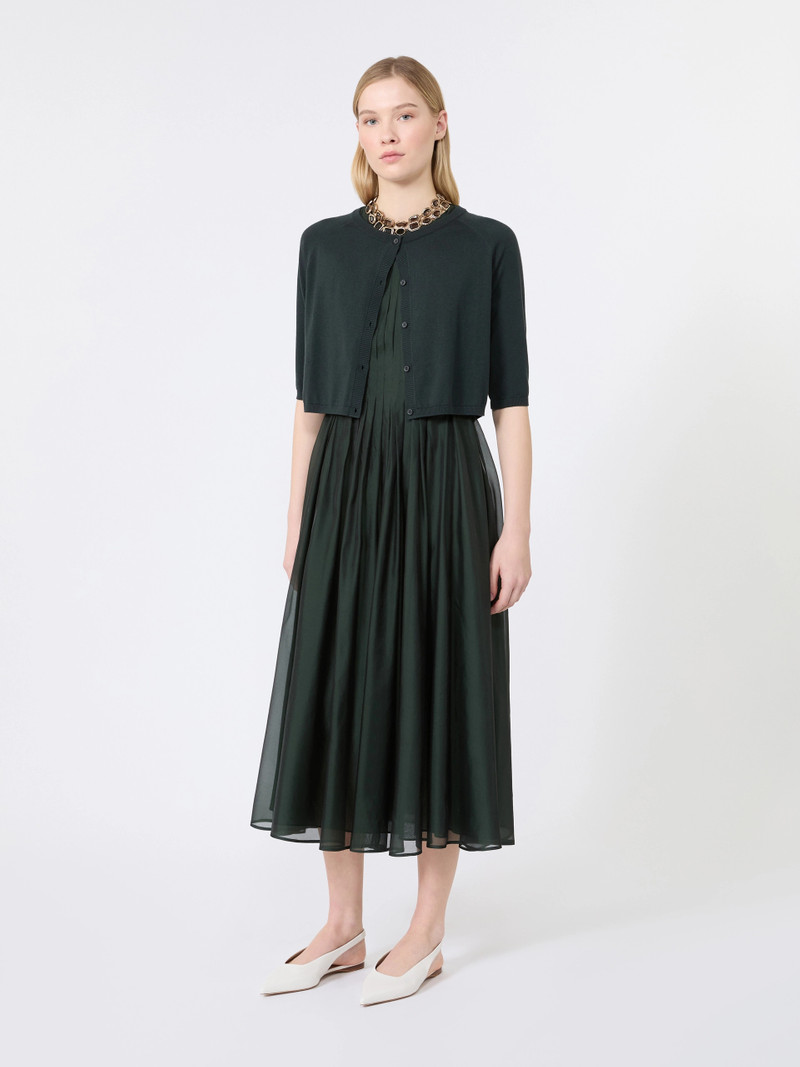 'S Max Mara WALLY Fit-and-flare organza dress - MOSS GREEN outlook