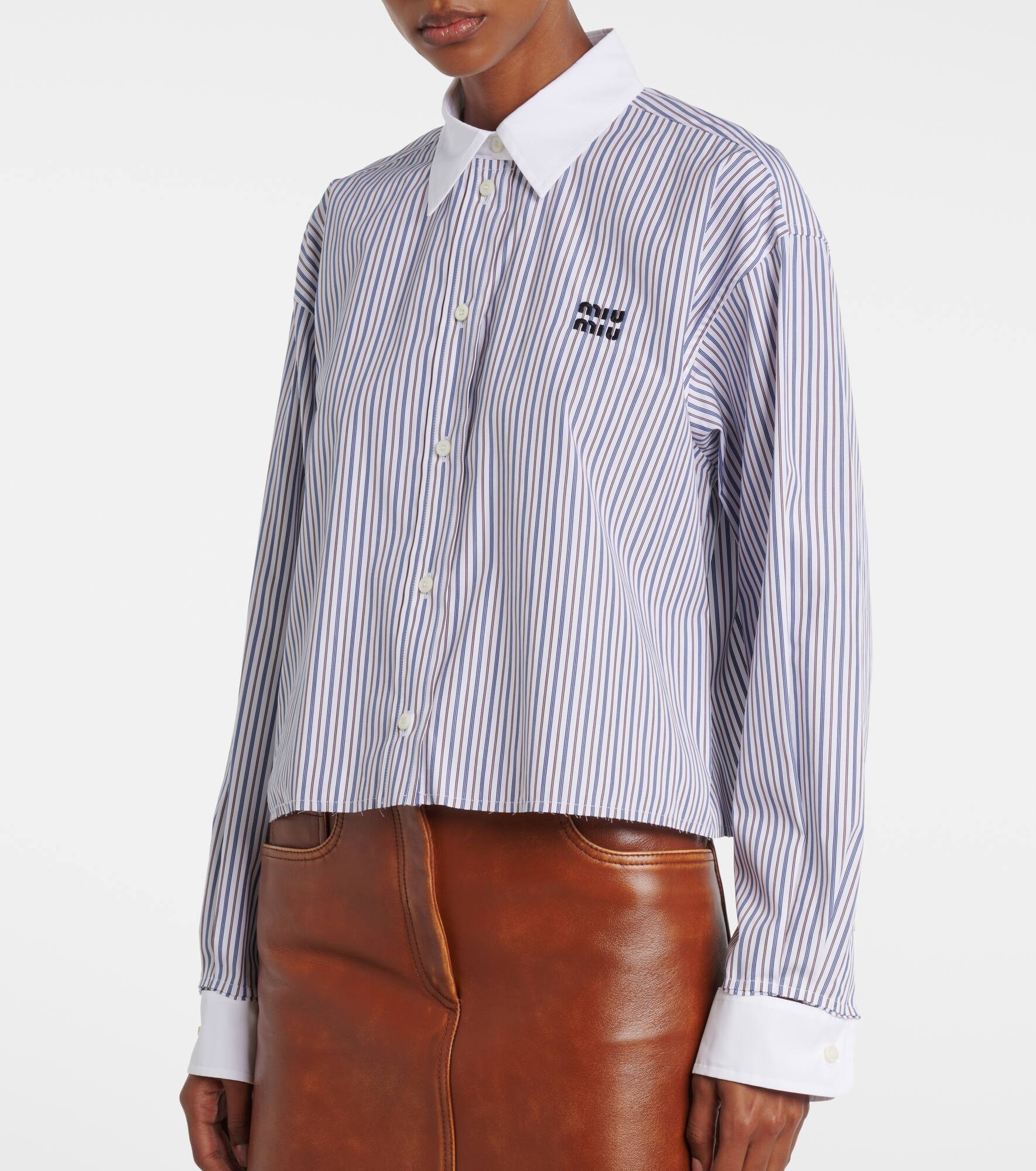Striped cotton poplin shirt - 6