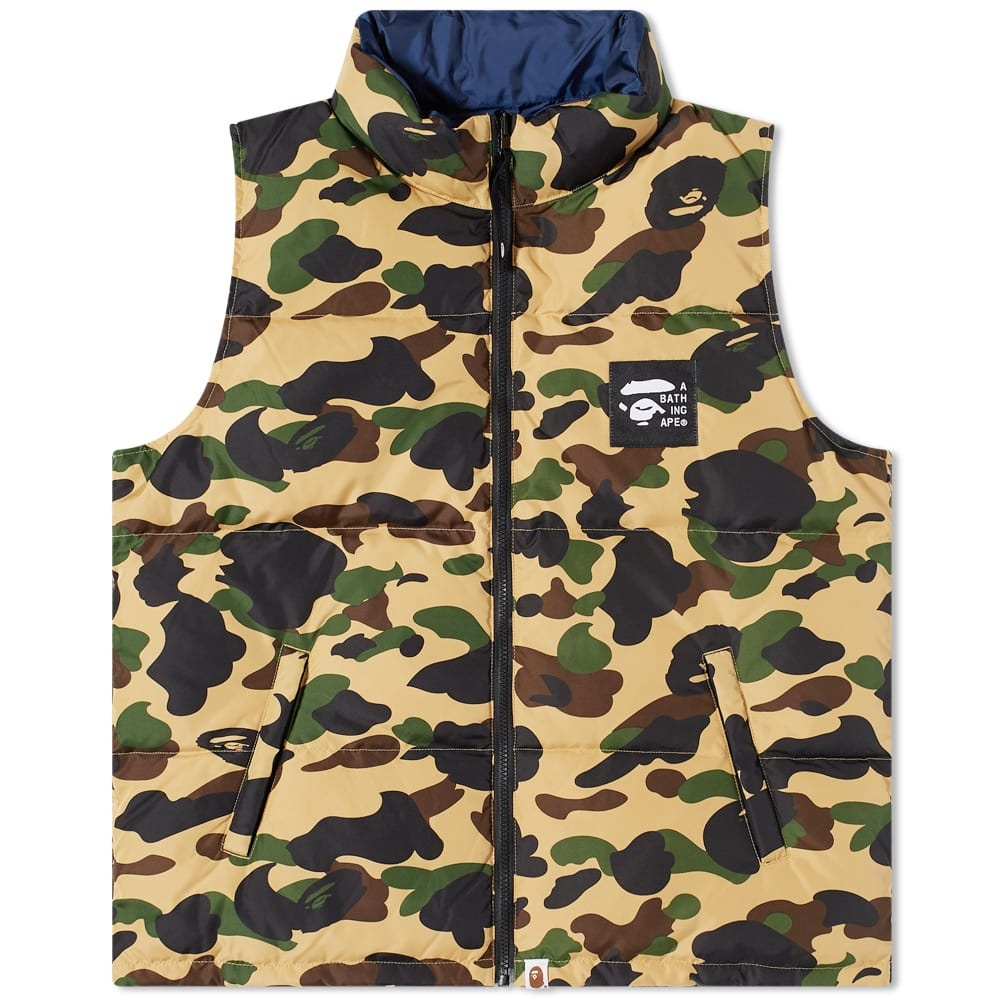 A Bathing Ape 1st Camo Reversible Down Vest - 1