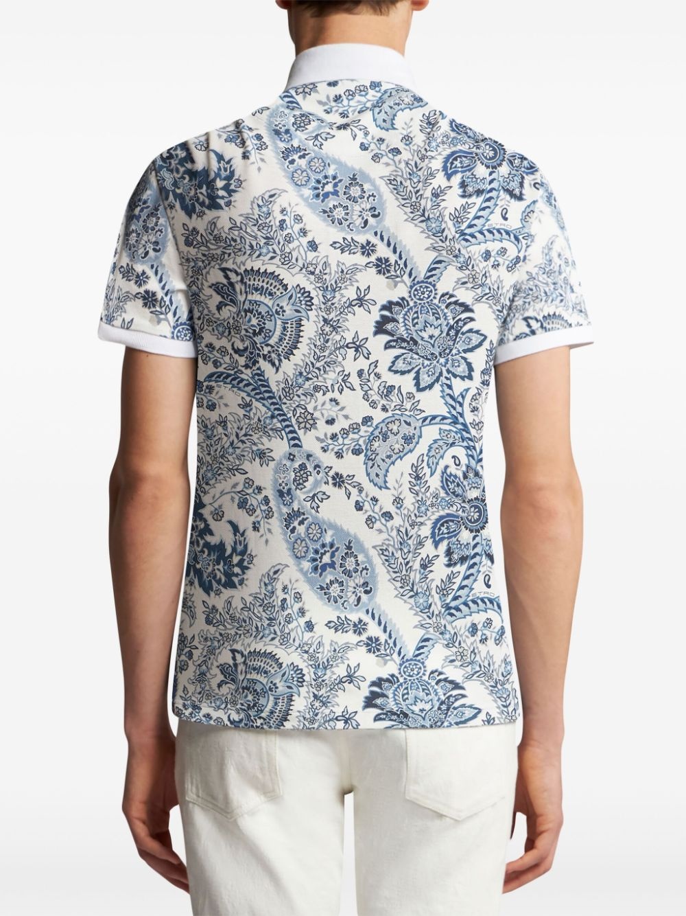 paisley-print cotton polo shirt - 3