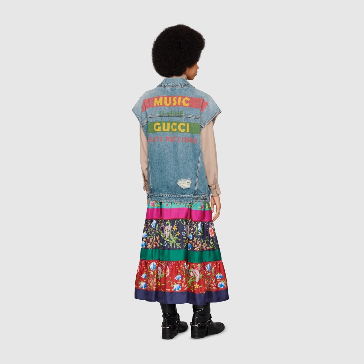 Gucci 100 sleeveless denim jacket - 2