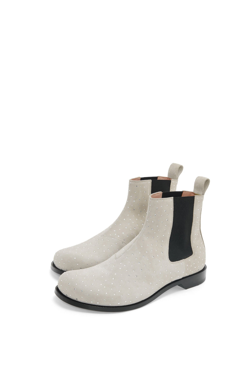 Campo Chelsea boot in suede calfskin and allover rhinestones 3