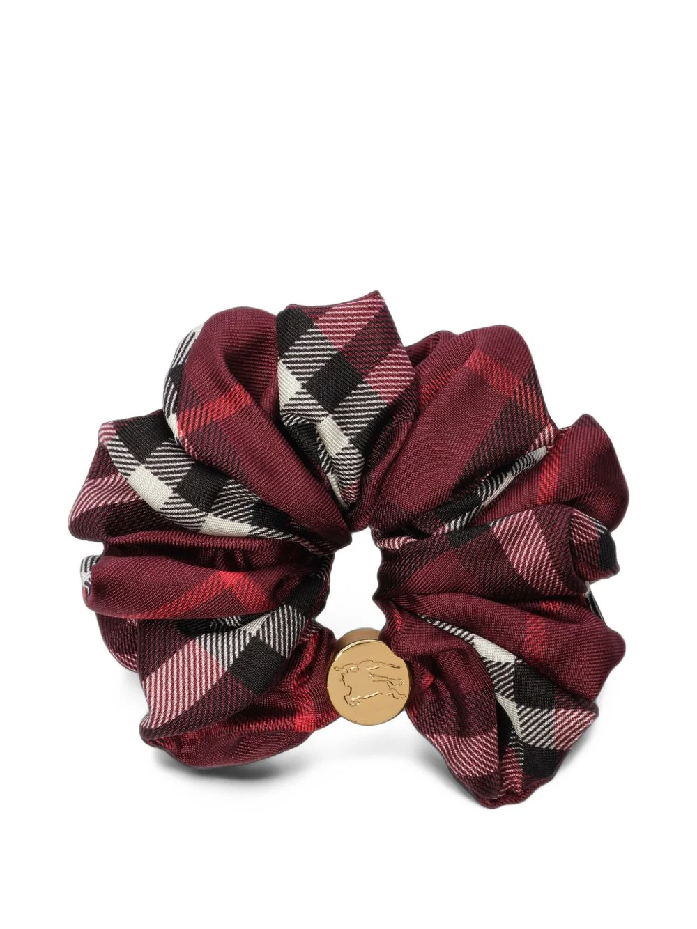Check silk scrunchie - 1