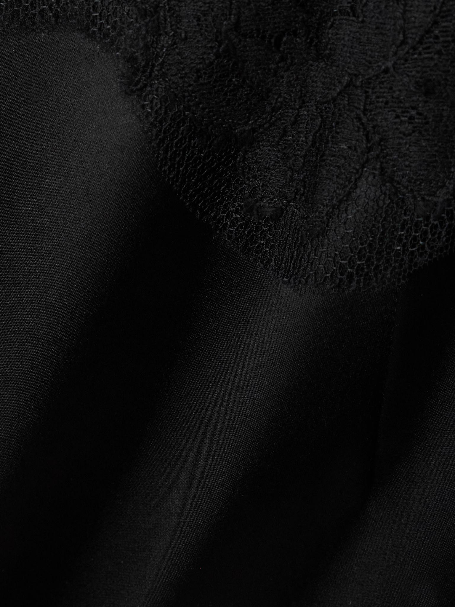 Lace-trimmed satin midi dress Black - 4