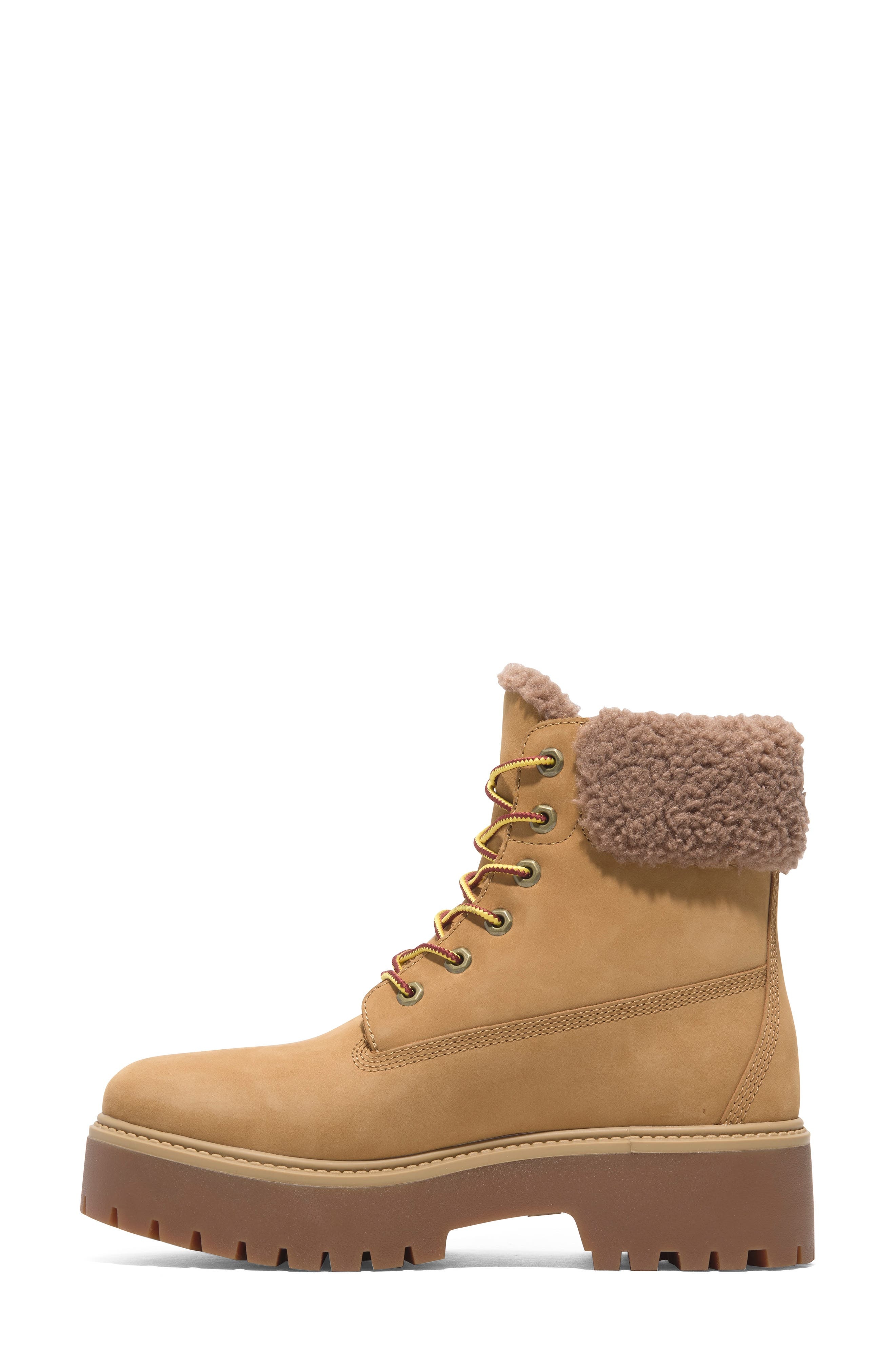 Timberland Stone Street Waterproof Faux Fur Lined Platform Boot in Wheat Nubuck at Nordstrom - 9