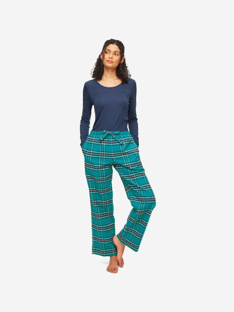 Derek Rose Women's Lounge Trousers Kelburn 25 Brushed Cotton Multi outlook