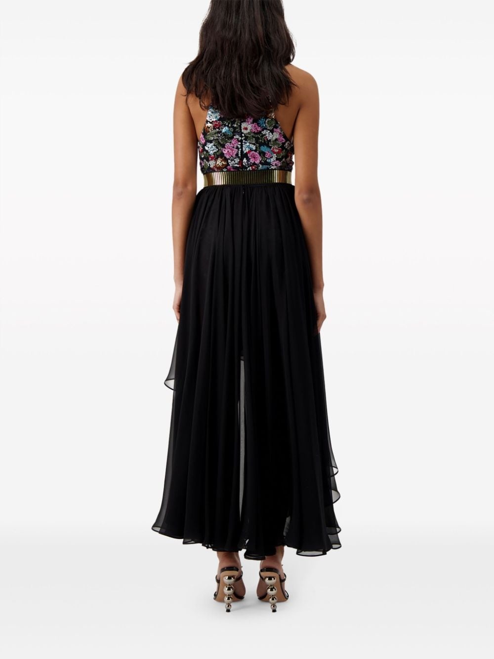 asymmetric georgette skirt - 4