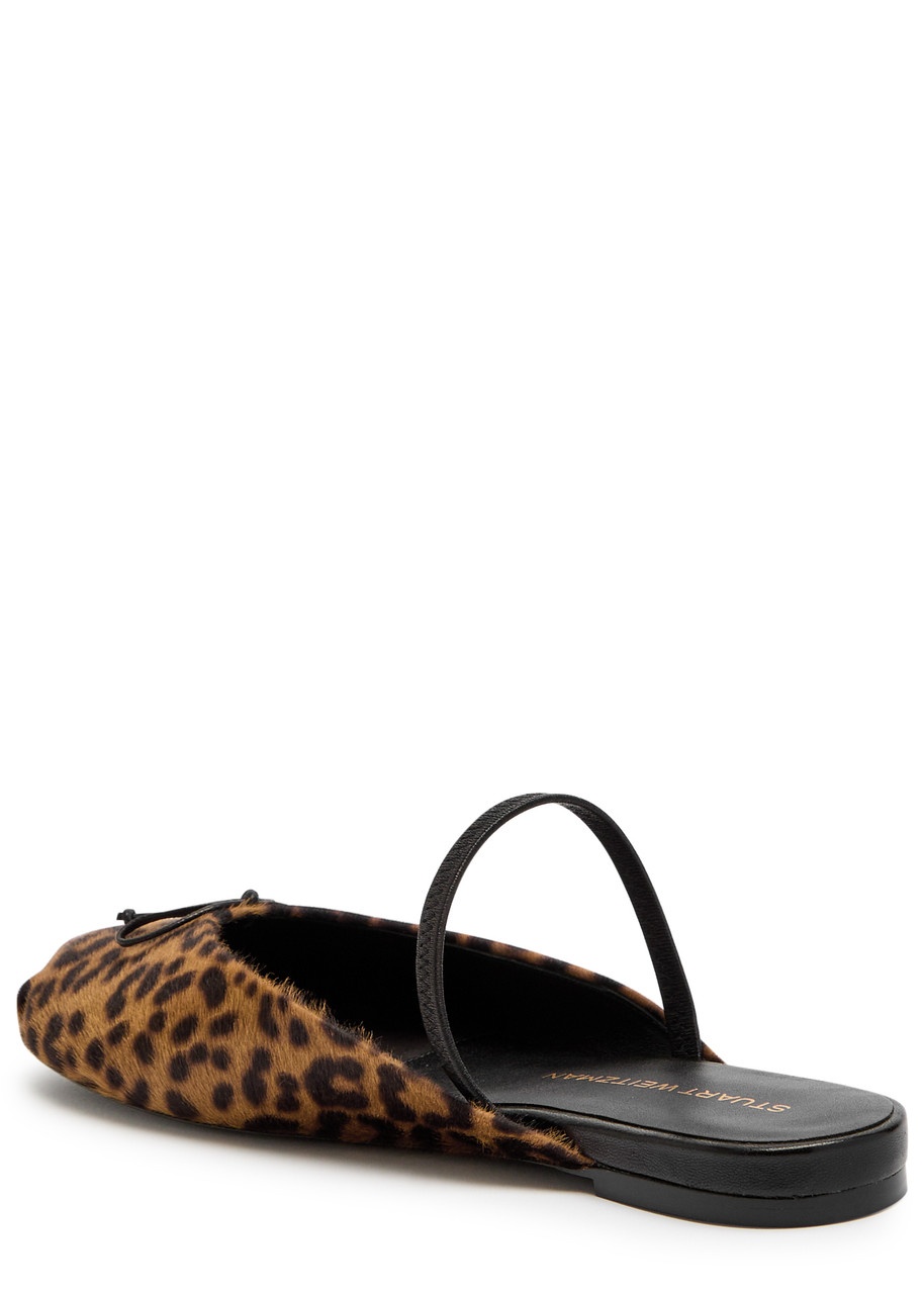 Stuart Weitzman Prima Leopard-print Calf-hair Ballet Mules - 2