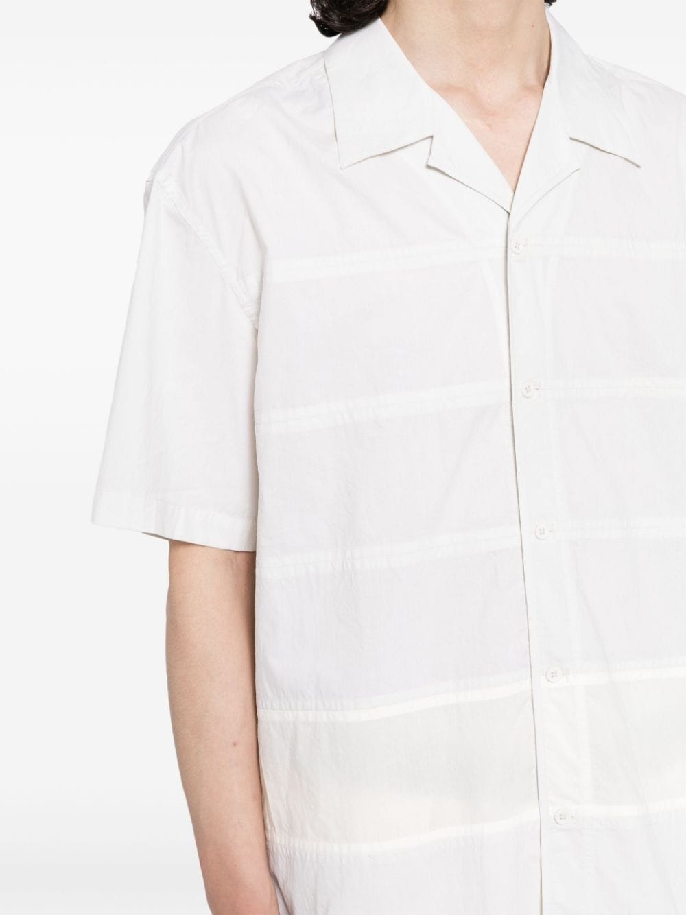 panelled cotton short-sleeve shirt - 5
