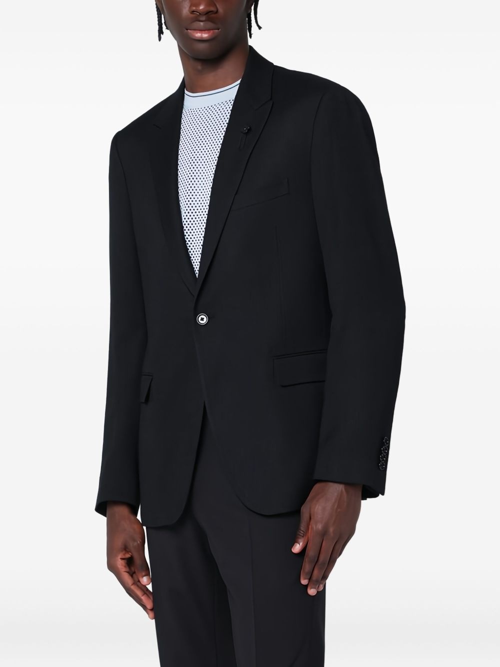 single-breasted single-button blazer - 3
