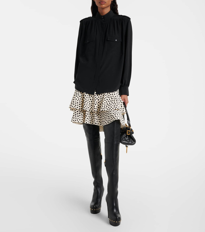 Chloé Polka-dot tiered silk miniskirt outlook