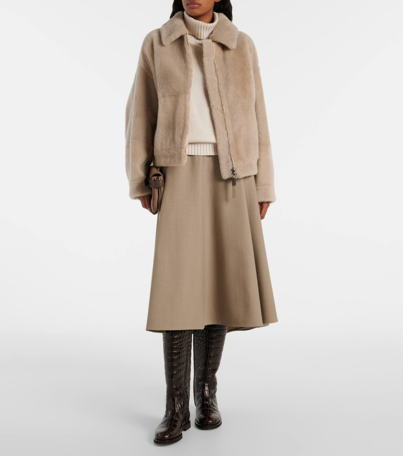 Croc-effect leather knee-high boots 3