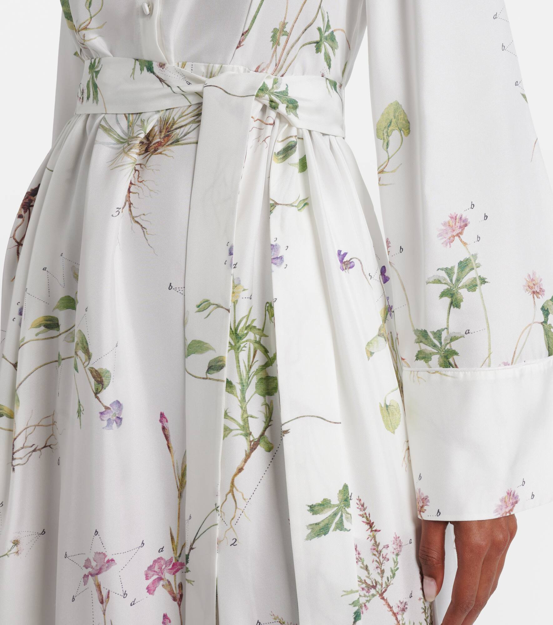 Floral printed silk midi dress - 5
