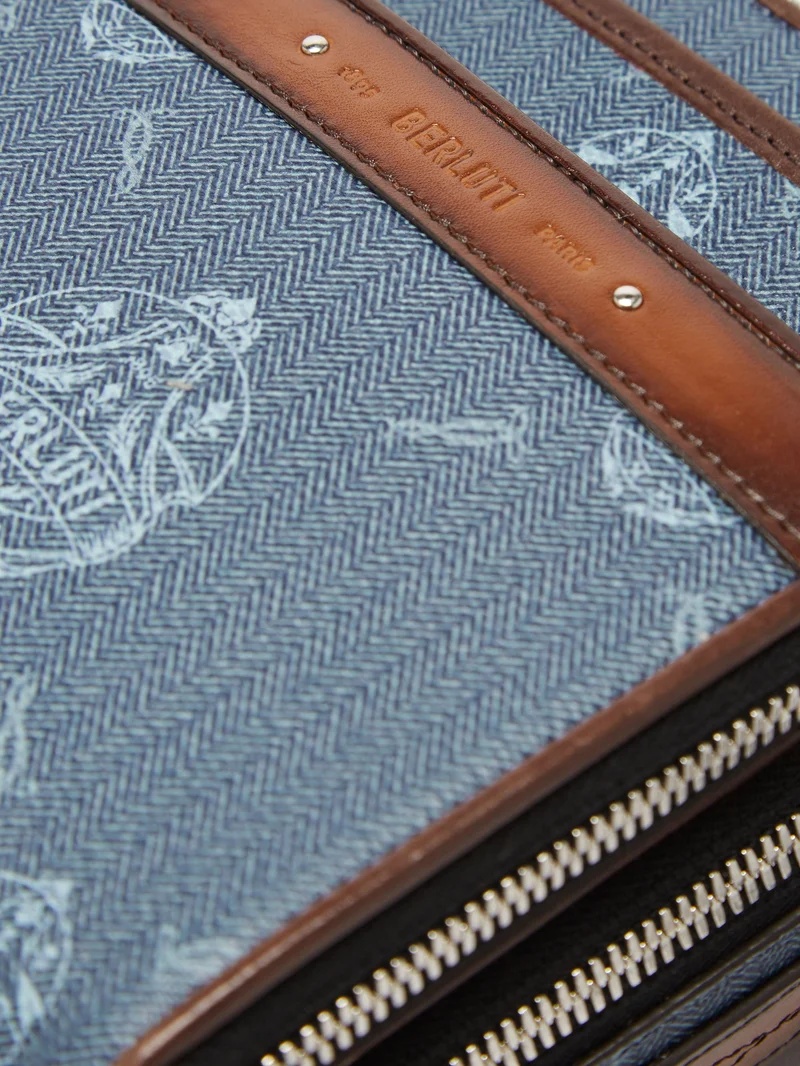 Miles crest-logo canvas and leather messenger bag - 6