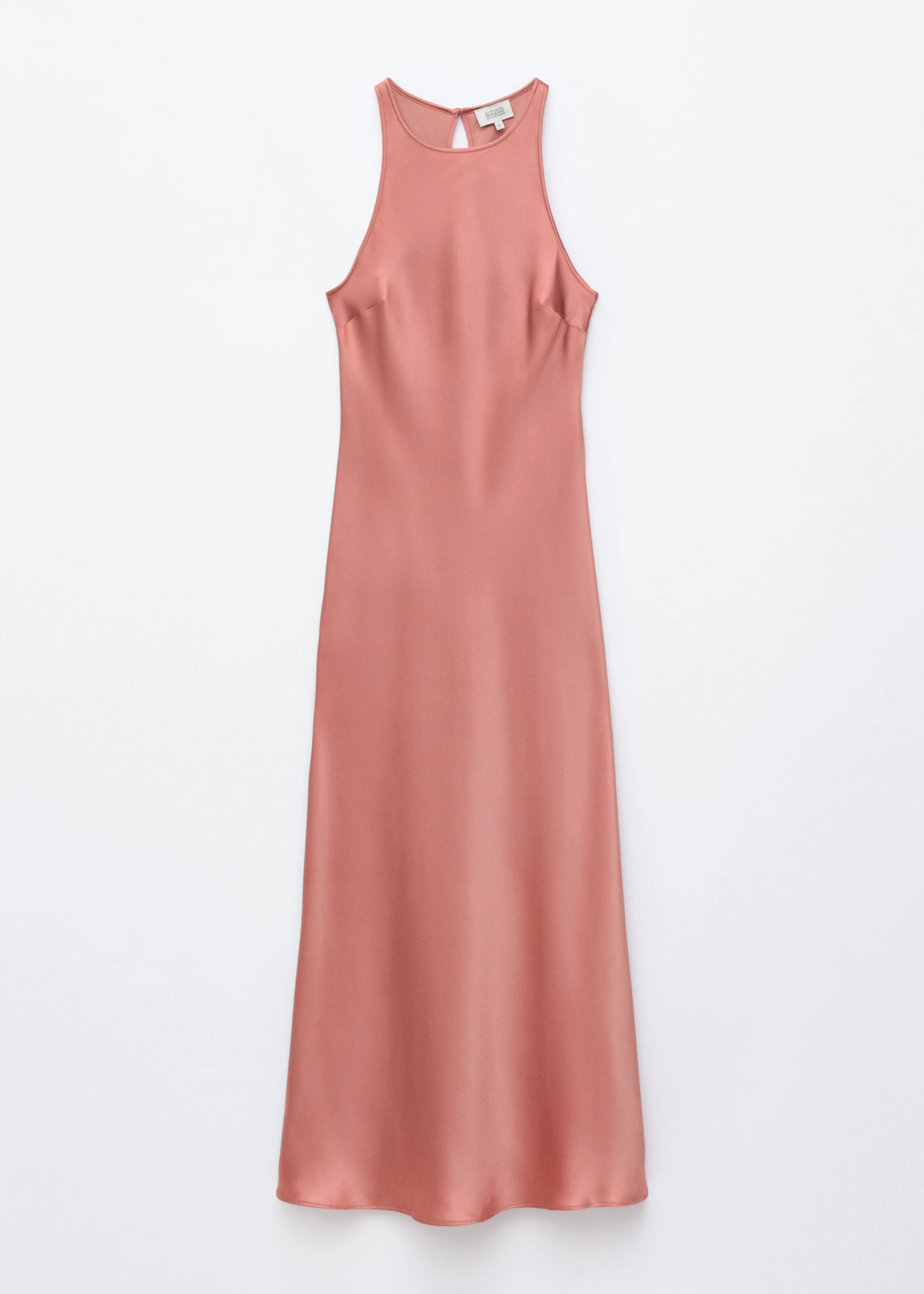 Sleeveless Satin Midi Dress - 1