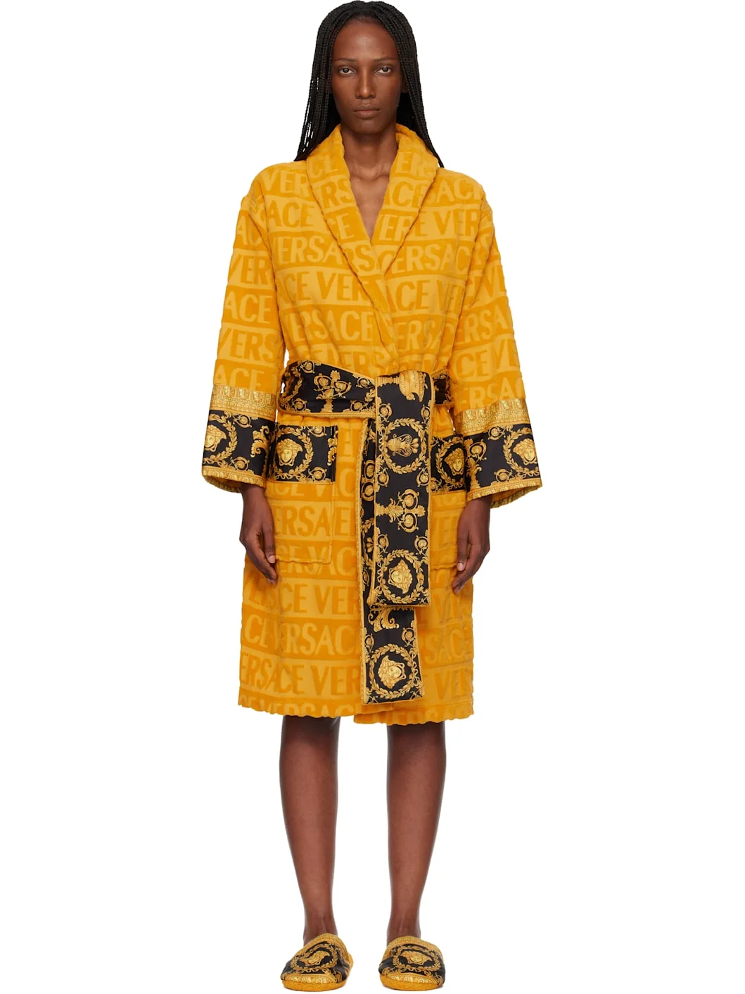 Yellow 'I Heart Baroque' Bathrobe - 1