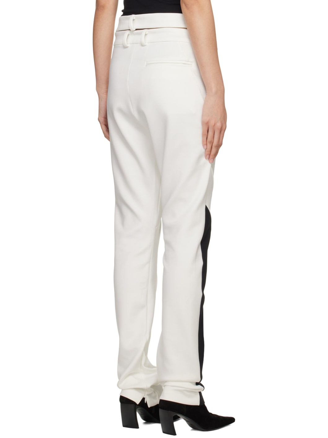 White Asymmetric Trousers - 3